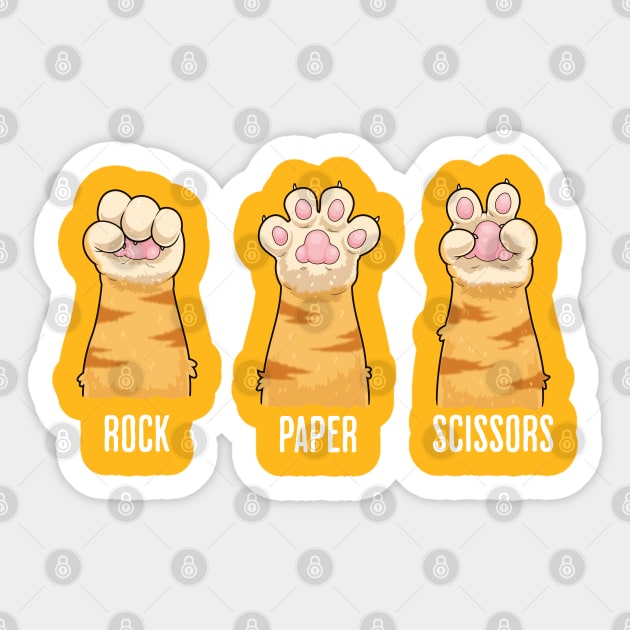 Rock Paper Scissors Cat Paws Sticker by GoshWow®
